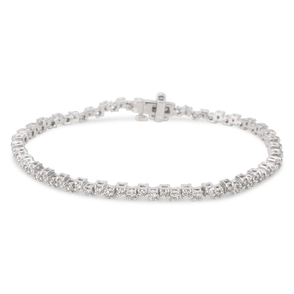 OffSet Diamond Tennis Bracelet in 14K White Gold (2.40 CTW)